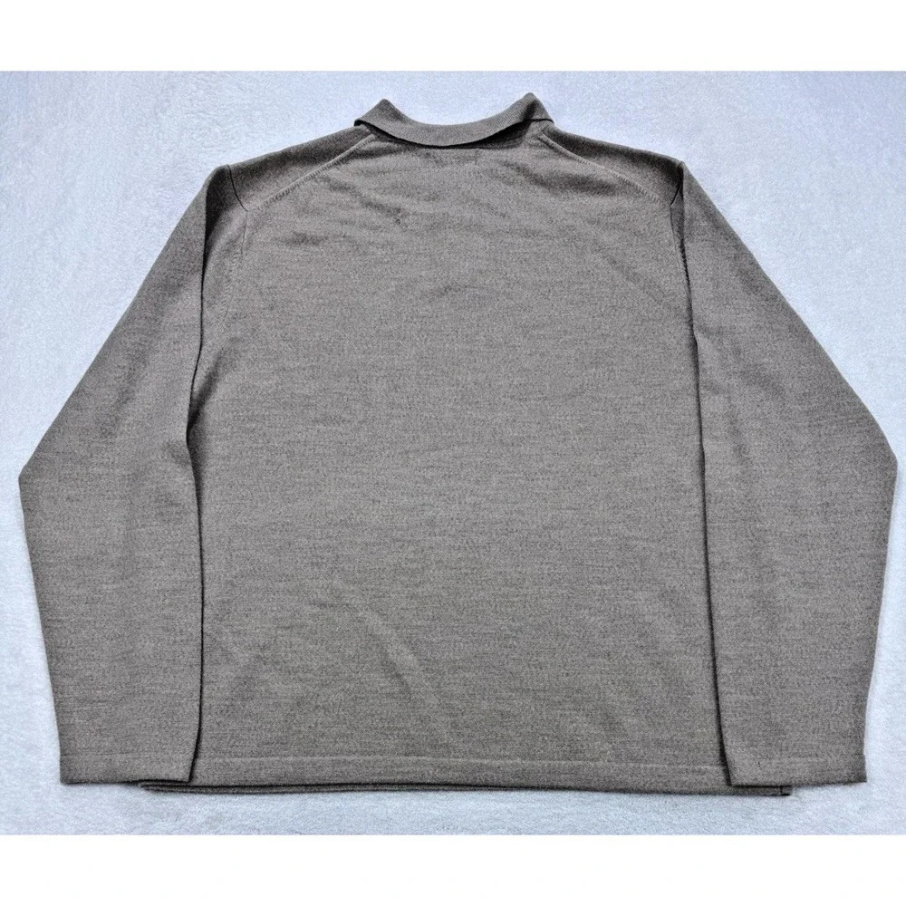 BANANA REPUBLIC Sweater‎ 100% X-Fine ITALIAN Merino Wool Mens 2XL Beige 3 Button